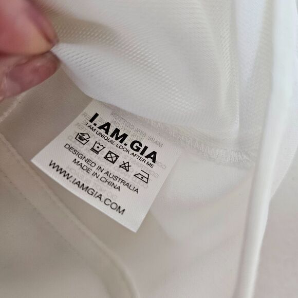 NWT I.Am.Gia. White Bridget Off The Shoulder Corset Boning Top Back Zip S - Picture 6 of 9